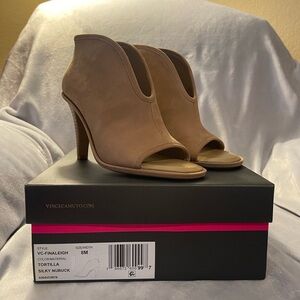 Vince Camuto Women's Nubuck Leather Open-Toe Heels